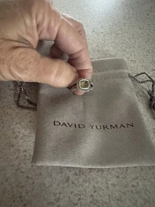 David Yurman Sterling Silver Petite Peridot & Diamond Wheaton Ring Size 5 - Picture 1 of 4