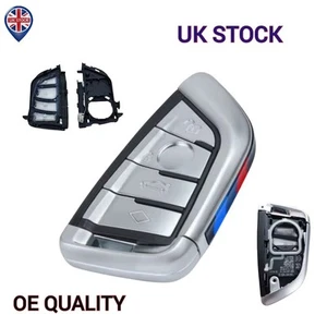 Custodia chiave telecomando 4 pulsanti per BMW Serie 3 5 7 X3 X5 X6 F FEM CAS4 F15 F16 - Foto 1 di 15