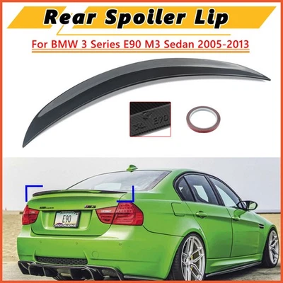 MP Style Rear Trunk Spoiler Wing Lip Carbon Look For BMW E90 M3 Sedan 2005-2011 — 第 1/4 张图片