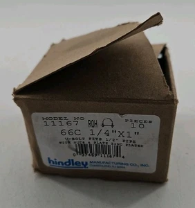 Hindley - 11167 - 66C 1/4" x 1" perno en U estándar - conjunto de tuerca hexagonal y estrella - Cantidad 10 - Imagen 1 de 3