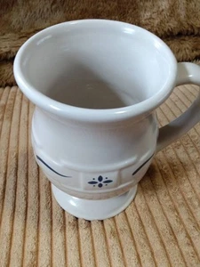 Taza de pedestal Longaberger Woven Traditions cerámica marfil 16 oz con patas - Imagen 1 de 4