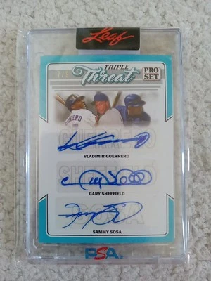 2022 Leaf Pro Set Sports /9 Vladimir Guerrero Gary Sheffield Sammy Sosa Auto HOF - Image 1 of 4