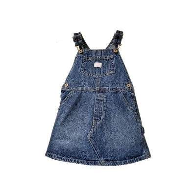 28-013   Girl's OSHKOSH B'GOSH Skirtall Overall Dress Denim Blue 3T - Image 1 of 4