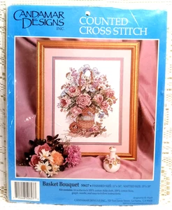 Candamar GEZÄHLTES KREUZSTICH-SET Korbstrauß BLUMEN 50627 schneller Versand - Bild 1 von 6