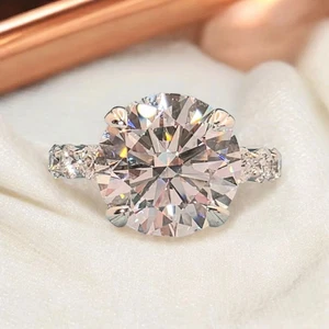 5.60 Ct Round IGI Certified Lab Grown Diamond Engagement Ring Solid 950 Platinum - Picture 1 of 14