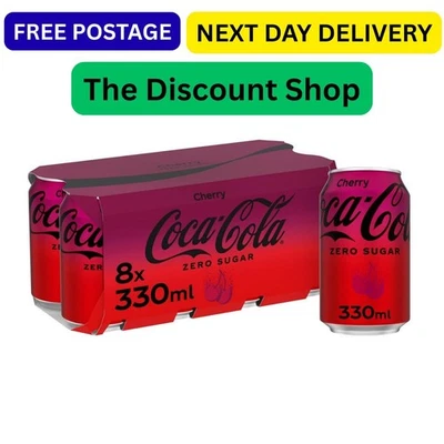 Coca-Cola Zero Sugar Cherry 8 x 330 ml - Image 1 of 4