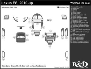 Lexus ES 2010 2011 kit de ajuste de tablero a - Imagen 1 de 1