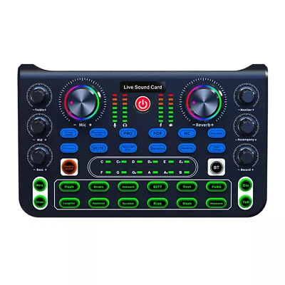 Live Sound Card for Stream Effect NEW Audio Mixer Microphone Voice Changer - Image 1 of 4