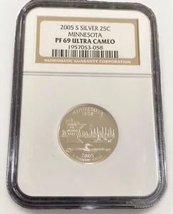  2005 S - Minnesota - State Quarter Series - Silver Proof - NGC PF69 Ultra Cameo - Picture 1 of 2