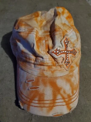 Оранжевый белый лидер бренд состаренный галстук краситель Cadet стиль эластичной шляпа крышка  - Изображение 1 из 4