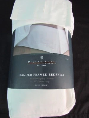 Falda cama king con bandas blancas Fieldcrest True nueva #672 Foto 1 de 4