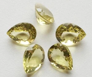 Birne facettiert geschliffen natürlicher Zitronenquarz 6x9 mm bis 12x16 mm geeicht Edelstein - Bild 1 von 6
