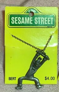 Sesame Street Bert Stainless Steel Pendant Necklace Jewelry VTG 80’s NEW!