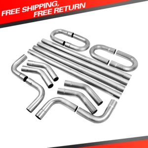 16Pcs 3"OD Stainless Mandrel Bend Straight U-Bend Custom Exhaust Tubing Pipe Kit - Picture 1 of 9