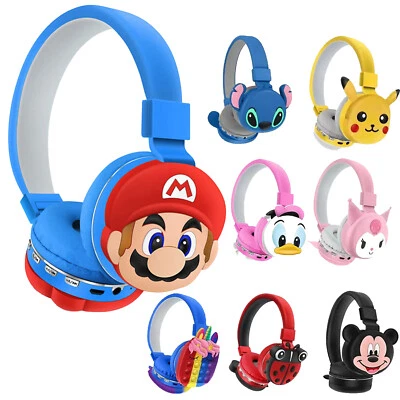 Over Ear Children Cat Earphone Headphones Bluetooth Wireless Kids Headset Gifts  - image 1 of 4