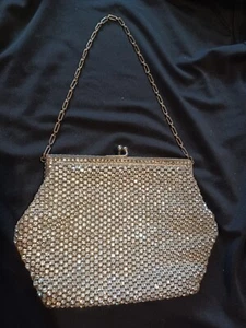 SPARKLY VINTAGE FRENCH FRANCE PAVE RHINESTONE EVENING BAG - Picture 1 of 19
