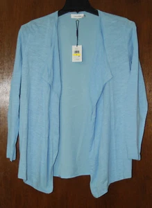 Calvin Klein Womens New $80 L/S Lightweight Cardigan Blouse M Medium 8 10 Blue - Picture 1 of 8