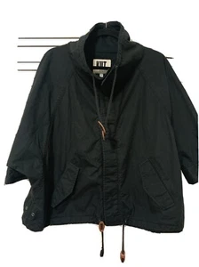 KUT FROM THE KLOTH Women's Size M Front Button Cotton Jacket Short Sleeve Black - Picture 1 of 12