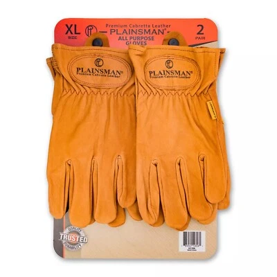 Guantes Plainsman Premium Cabretta de cuero marrón, 2 pares (X-grandes) Foto 1 de 3