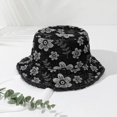 Vintage Embroidery Flower Bucket Hats for Women Denim Travel Sun Protection Hat - Image 1 of 4