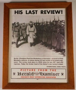Militär gerahmter Zeitungseinsatz Berlins Paul von Hindenburg 1932 letzte Rezension - Bild 1 von 4
