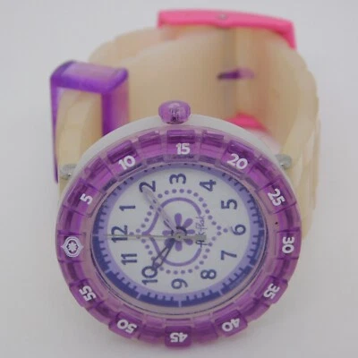 flik flak 瑞士制造多色石英模拟女孩手表全新电池 — 第 1/4 张图片