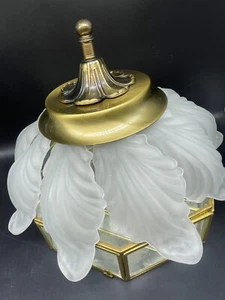 VTG Art Deco/Art Nouveau-styled Frosted Tulip Flush Mount Ceiling Light **READ** - Picture 1 of 15