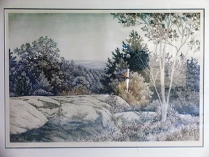 CRANMORE MOUNTAIN New Hampshire Donna Aldridge Signed & Numbered Etching Print - Picture 1 of 11