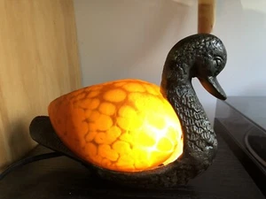 Kunstlampe, Bronze Ente Modell T-300 Glas Bronze Lampe - Bild 1 von 10