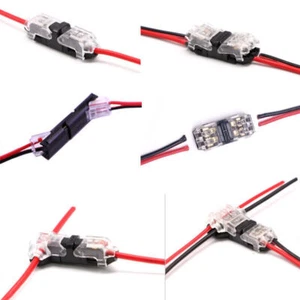 10A Solderless LED Strip Connector 1pin 2pin Direct T-shape Cross Clip Wire - Picture 1 of 23