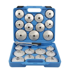 23pc Aluminum Alloy Cup Type Oil Filter Cap Wrench Socket Removal Tool 1/2inch - Picture 1 of 8