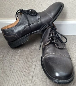 BED STU Black Leather Cap Toe Oxford Shoes Size 9 - Picture 1 of 10