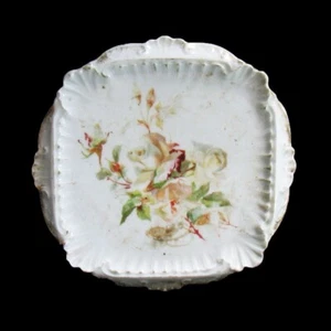 Plato de rosa antiguo 1875-1900 CT Carl Tielsch Altwasser en relieve Alemania - Imagen 1 de 8