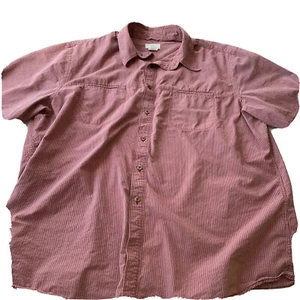 Dockers Mens Shirt 2XL XXL Red Button Down Short Sleeve Pocket - Picture 1 of 6