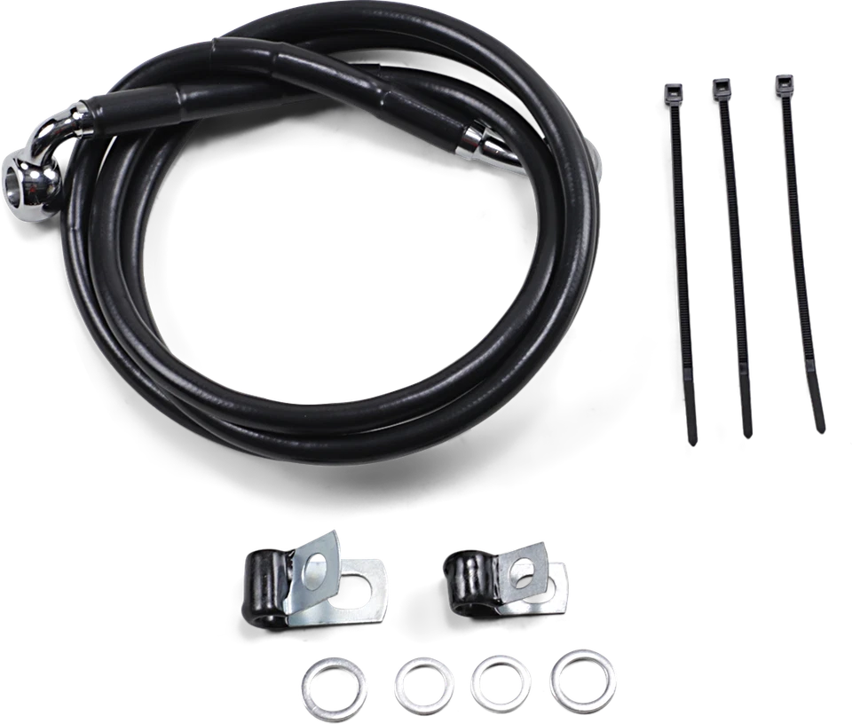 Drag Plus 2" Black Vinyl Front Brakeline Kit DOT Harley Davidson FXST 1999-2007 - Image 1 of 1