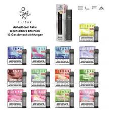 Elfa Elfbar 600 E-Zigaretten Mehrweg Wiederaufladbar Pod-System E-Shisha Vape