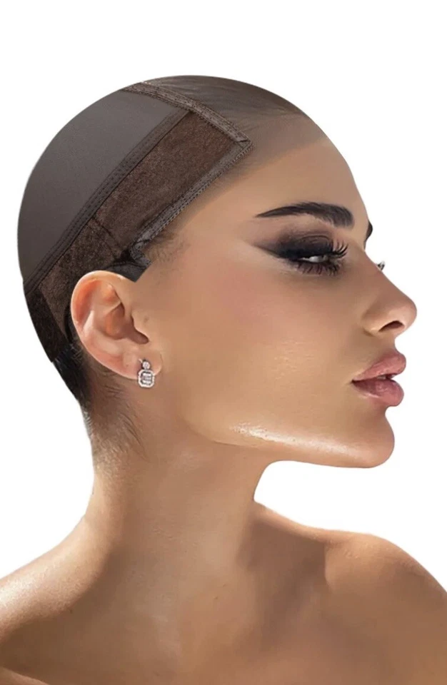 Gorra de agarre para peluca sin pegamento; talla única para todos; reutilizable; marrón Foto 1 de 4