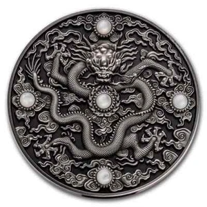 2023 Niue 2 oz Silver Antique Chinese Dragon Art - Picture 1 of 8