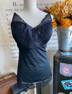Rhonda Shear Black Lace Cami Camisole 3X New Built in Bra