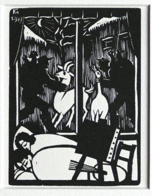 Conrad FELIXMÜLLER  Original Holzschnitt 1970 " Dezember " im PP 24 x 30 cm - Bild 1 von 2