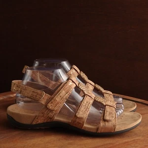 Vionic Sandals WMS SZ 9 Brown Amber Cork Comfort Adjustable Shoes Coastal Beach - Picture 1 of 15