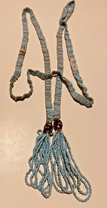 Vintage Light Blue Beaded Flapper Necklace     - Picture 1 of 5