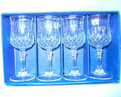 Juego de 4 vajilla de plomo French Cristal d'Arques Longchamp 1,5 oz 24 % en caja Foto 1 de 4