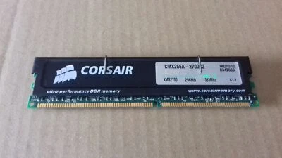 256MB PC2700U RAM PC Corsair CMX256A-2700C2 DDR DIMM 184pins 333MHz CL2 - Immagine 1 di 2