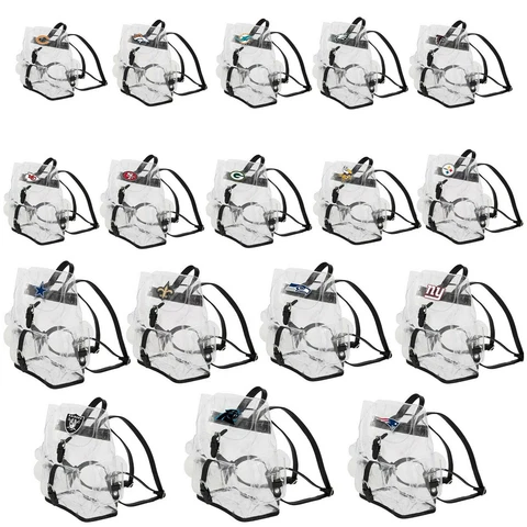 Football Lucia Clear Backpack 12" x 4.5" x 10" Licensed - Pick Your Team Cover