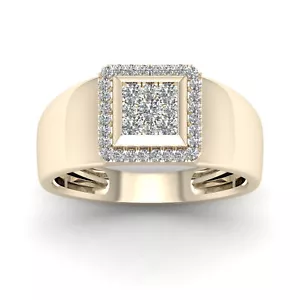 1/2Ct Diamond Wedding Band Ring Size 8 in 10k Yellow Gold Color H-I, Clarity I2 - Picture 1 of 4