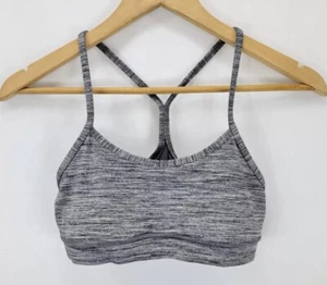 Lululemon Flow Y Sports Bra Women's Size 6 Heather Gray Lightweight Running Gym - Picture 1 of 6