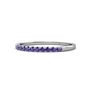 Iolite 10 Stone Wedding Band Stackable 0.17 ctw 925 Sterling Silver JP:15162 - Picture 1 of 6