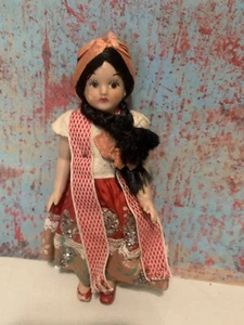 Vintage small 6” Ethnic International Doll Mexican Latino Hispanic plastic vinyl - Picture 1 of 8