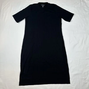 Eileen Fisher Dress Women’s Small Black Ribbed Mock Neck Tencel Stretch Casual - Picture 1 of 7